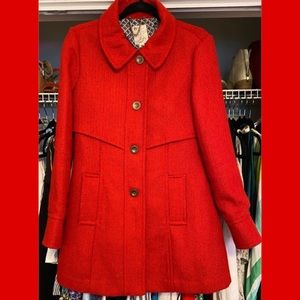 Tulle red pea coat
